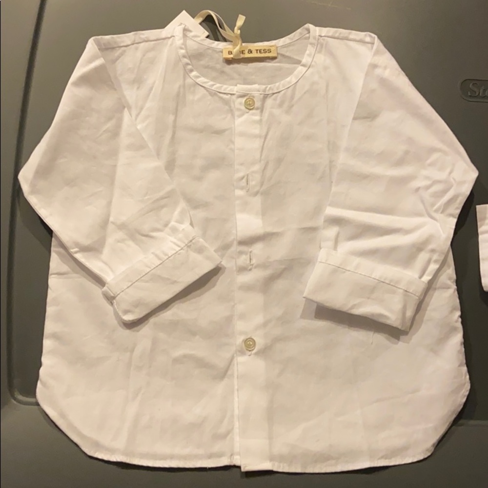 Clearance - Babe & Tess Simple White Button Down